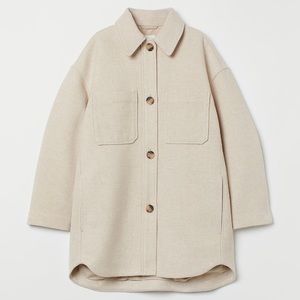 H&M oversized shirt jacket beige